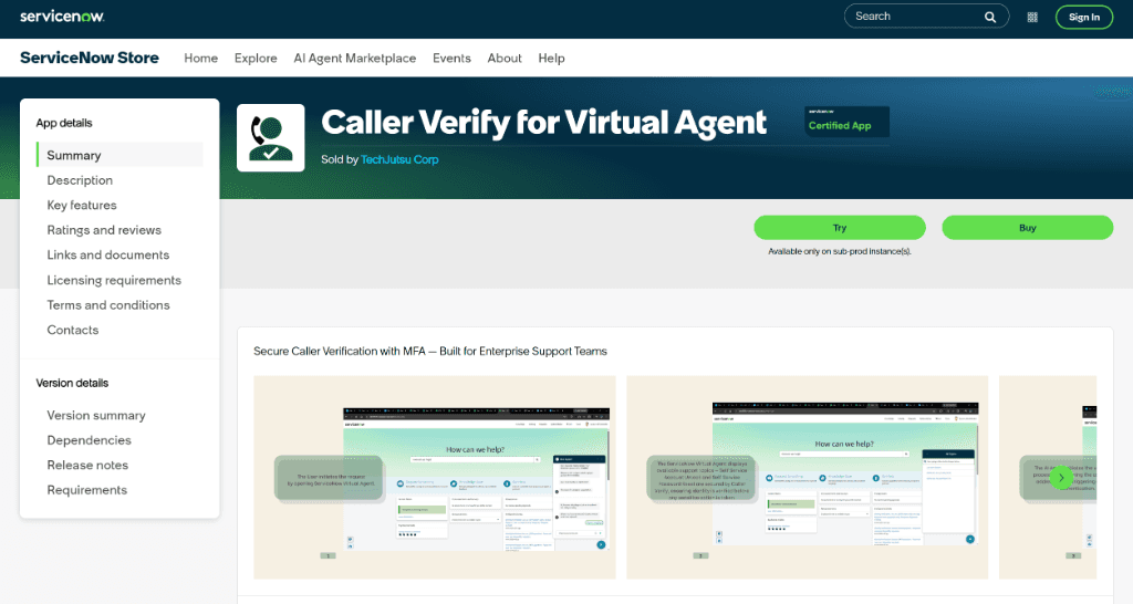 ServiceNow Virtual Agent verification flow with CallerVerify